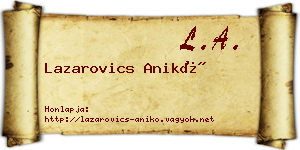 Lazarovics Anikó névjegykártya