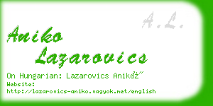 aniko lazarovics business card